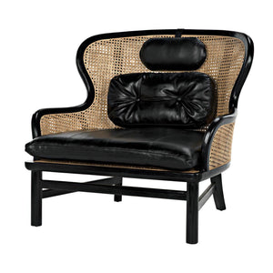 Marabu Chair, Charcoal Black with Leather-Noir Furniture-Blue Hand Home