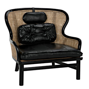 Marabu Chair, Charcoal Black with Leather-Noir Furniture-Blue Hand Home