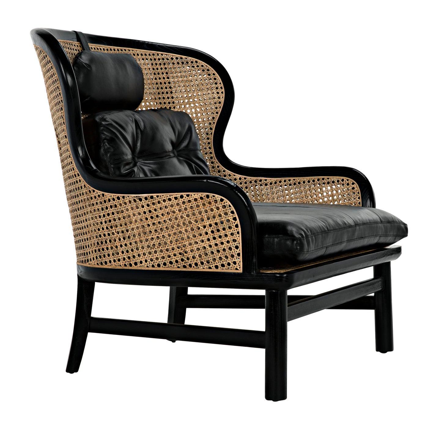 Marabu Chair, Charcoal Black with Leather-Noir Furniture-Blue Hand Home