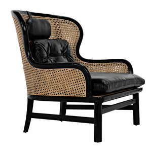 Marabu Chair, Charcoal Black with Leather-Noir Furniture-Blue Hand Home