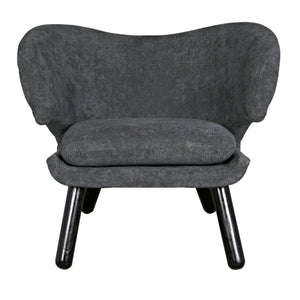 Valerie Chair with Grey Fabric-Noir Furniture-Blue Hand Home