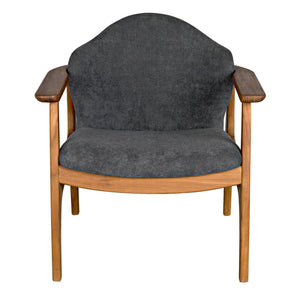 Vittorio Chair with Grey Fabric-Noir Furniture-Blue Hand Home