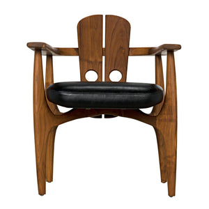 Kato Chair, Teak with Leather-Noir Furniture-Blue Hand Home