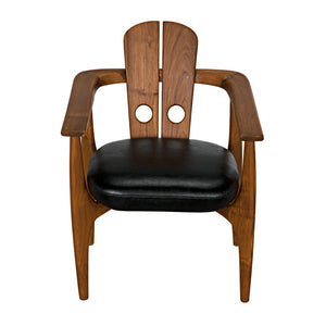 Kato Chair, Teak with Leather-Noir Furniture-Blue Hand Home