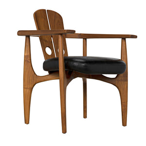 Kato Chair, Teak with Leather-Noir Furniture-Blue Hand Home