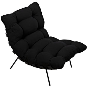 Hanzo Chair with Steel Legs, Charcoal Black-Noir Furniture-Blue Hand Home