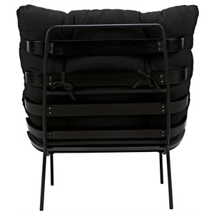 Hanzo Chair with Steel Legs, Charcoal Black-Noir Furniture-Blue Hand Home