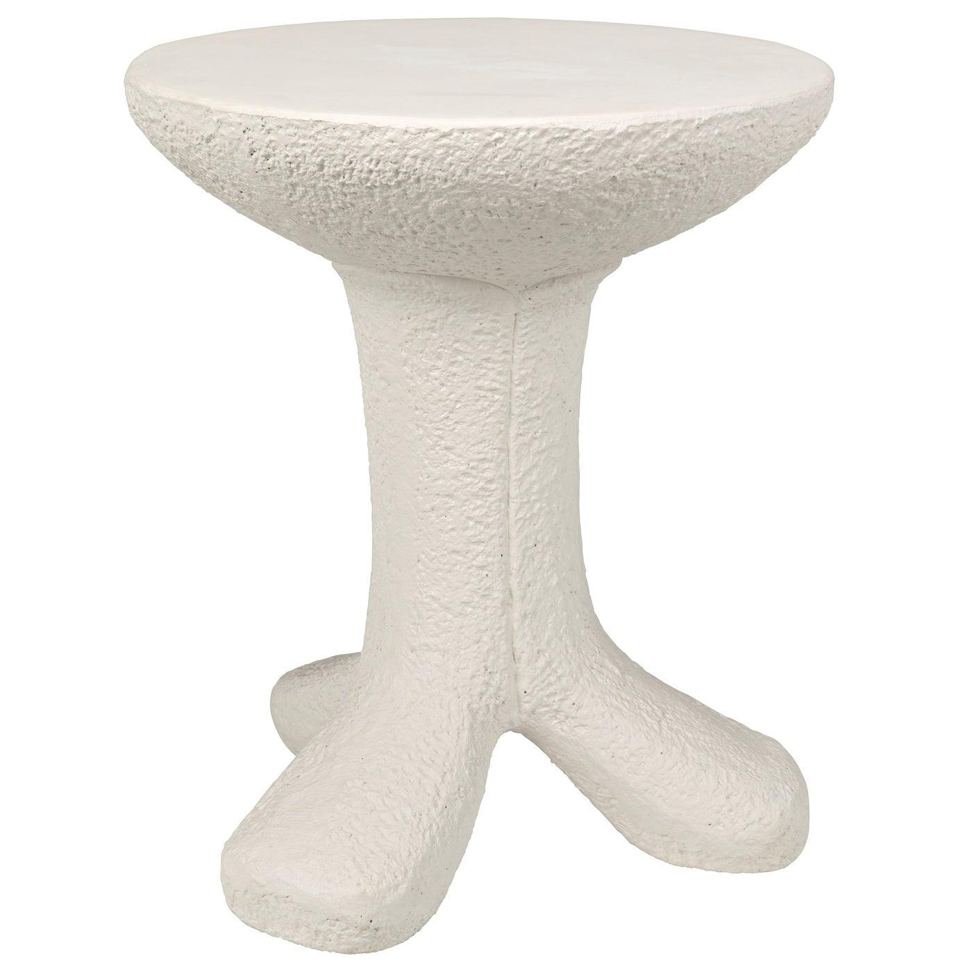 Laramy Side Table, White Fiber Cement-Noir Furniture-Blue Hand Home