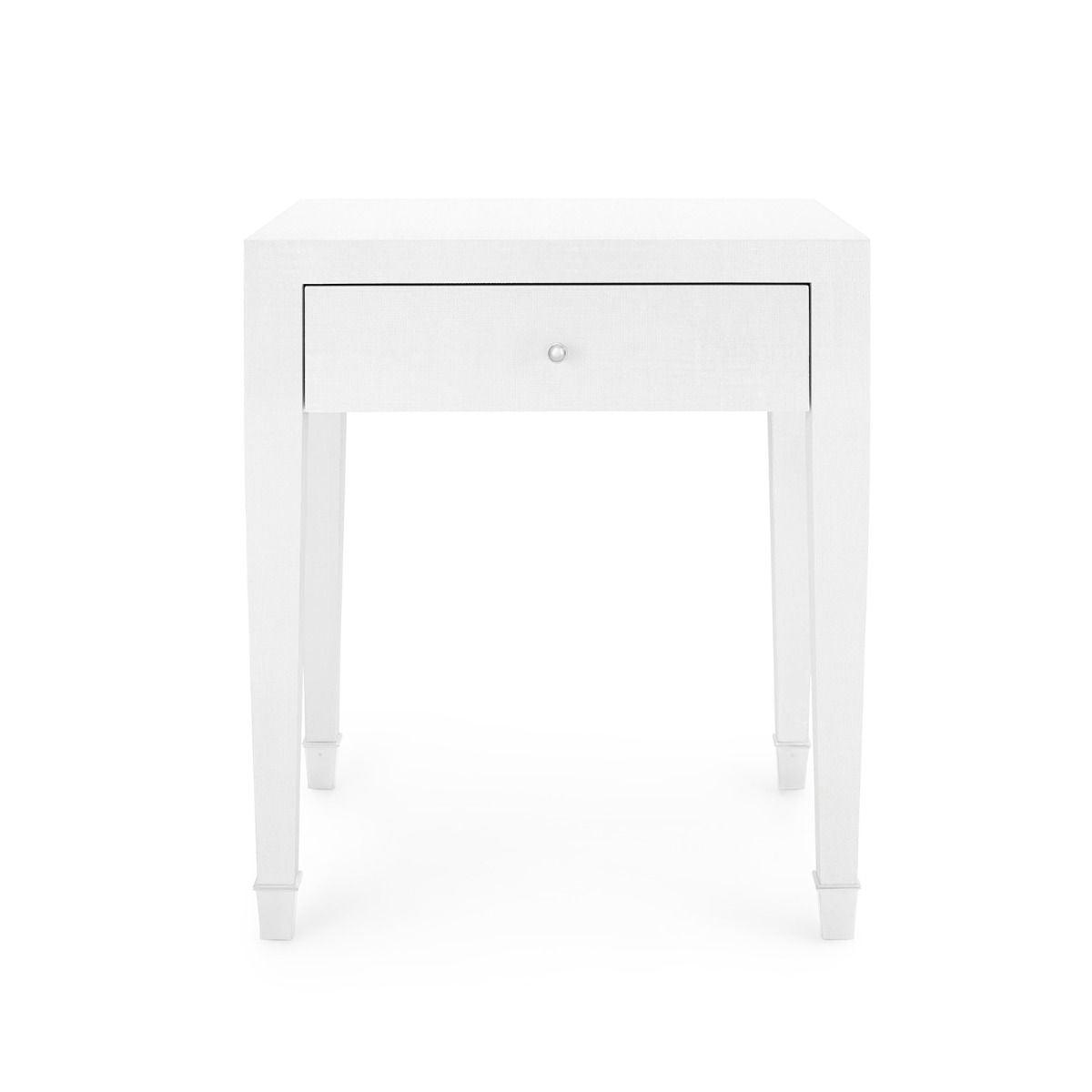 Villa & House - Claudette 1-drawer Side Table, White And Nickel-Bungalow 5-Blue Hand Home