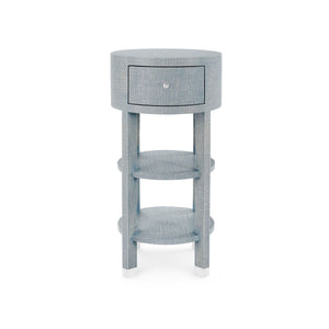 Villa & House - Claudette 1-drawer Round Side Table, Gray And Nickel-Bungalow 5-Blue Hand Home