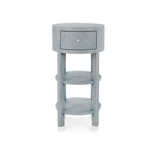 Villa & House - Claudette 1-drawer Round Side Table, Gray And Nickel-Bungalow 5-Blue Hand Home