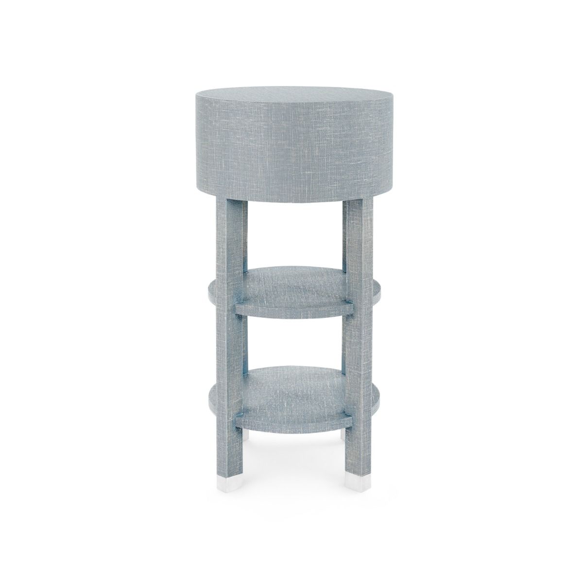 Villa & House - Claudette 1-drawer Round Side Table, Gray And Nickel-Bungalow 5-Blue Hand Home