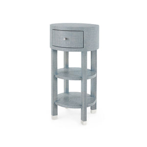 Villa & House - Claudette 1-drawer Round Side Table, Gray And Nickel-Bungalow 5-Blue Hand Home