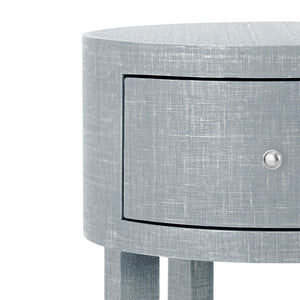 Villa & House - Claudette 1-drawer Round Side Table, Gray And Nickel-Bungalow 5-Blue Hand Home