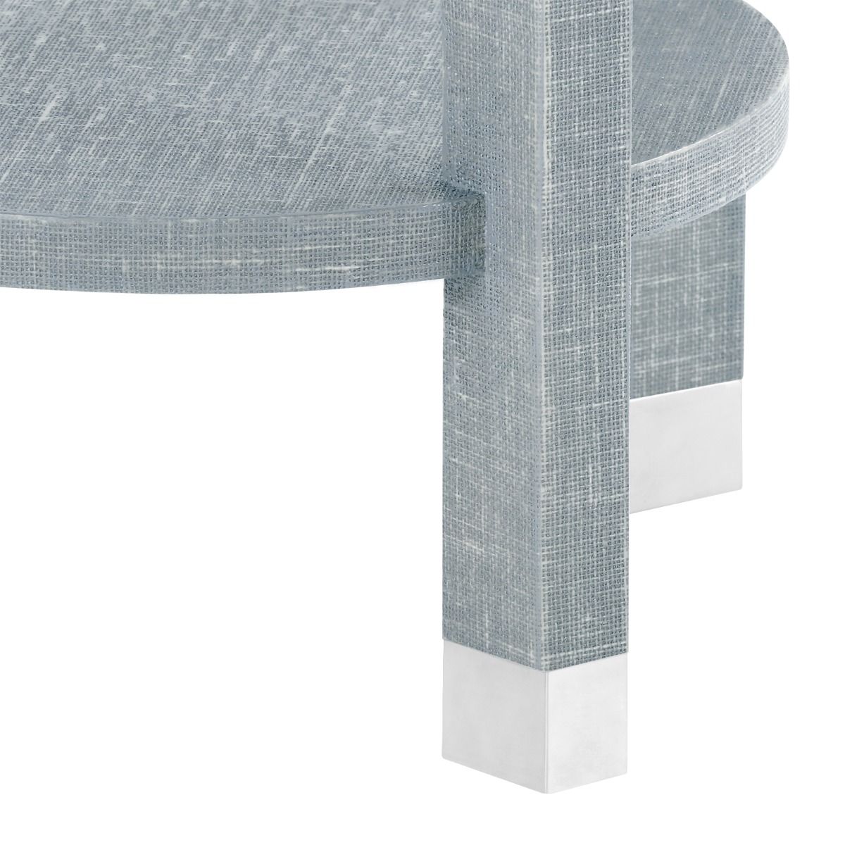 Villa & House - Claudette 1-drawer Round Side Table, Gray And Nickel-Bungalow 5-Blue Hand Home