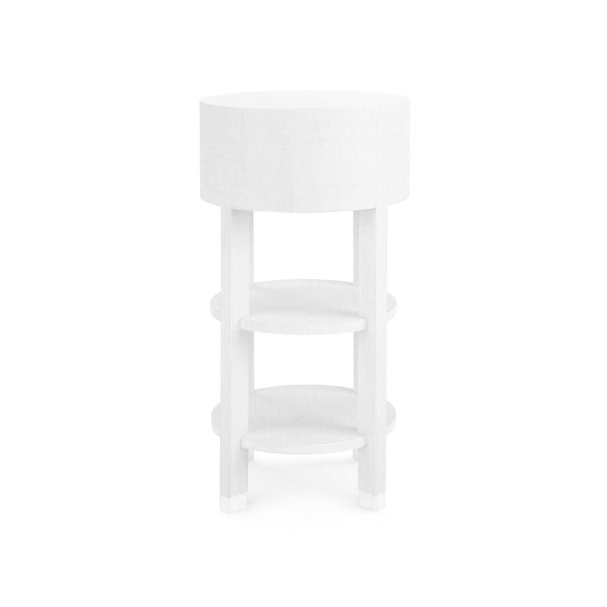 Villa & House - Claudette 1-drawer Round Side Table, White And Nickel-Bungalow 5-Blue Hand Home