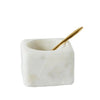 3" Sq x 2-1/2"H White Marble Bowl w/ Brass Spoon-Creative Co-op-Blue Hand Home