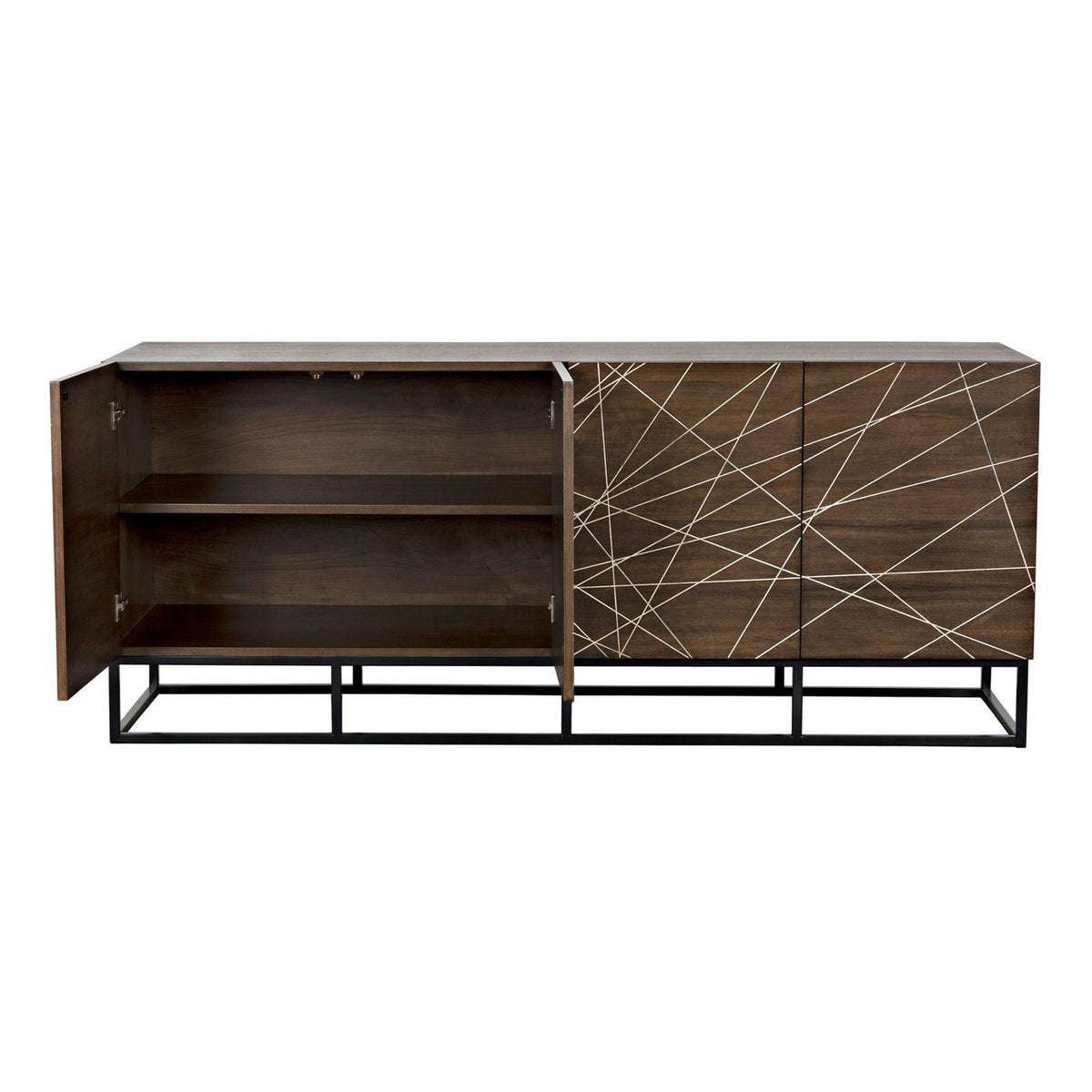 Hudson Sideboard, Walnut Plywood, Steel Base-CFC Furniture-Blue Hand Home