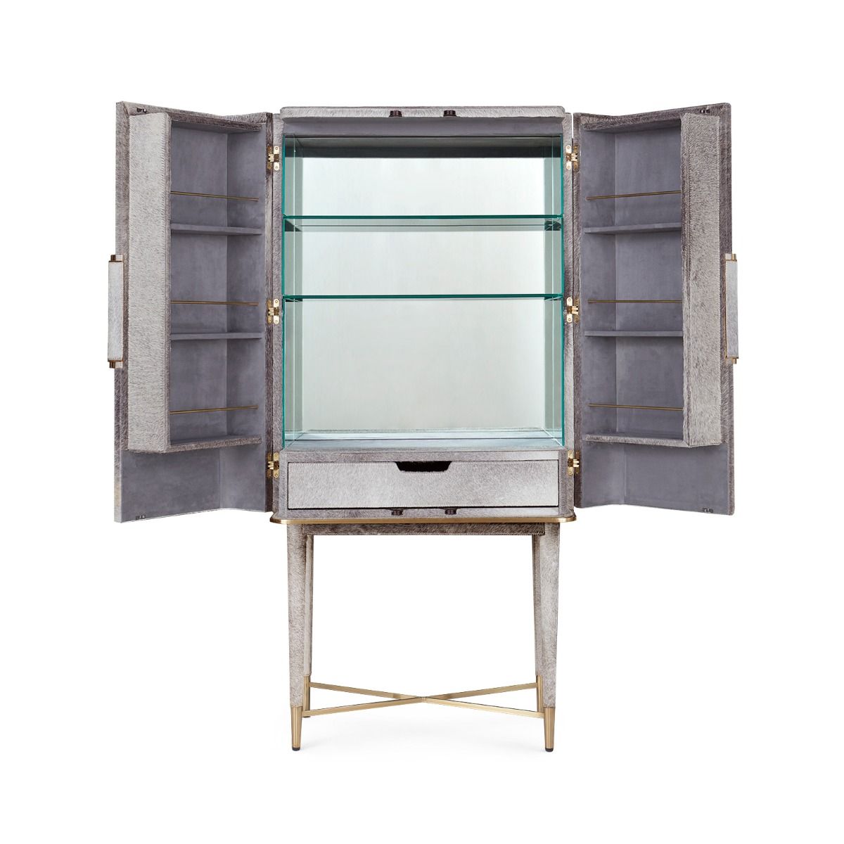 Villa & House - Florian Tall Bar Cabinet, Gray-Bungalow 5-Blue Hand Home