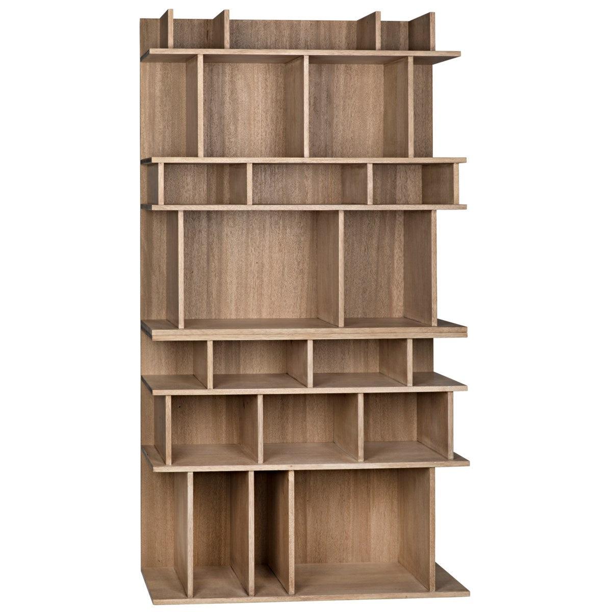 Noir Furniture Rashi Bookcase, Washed Walnut-Noir Furniture-Blue Hand Home