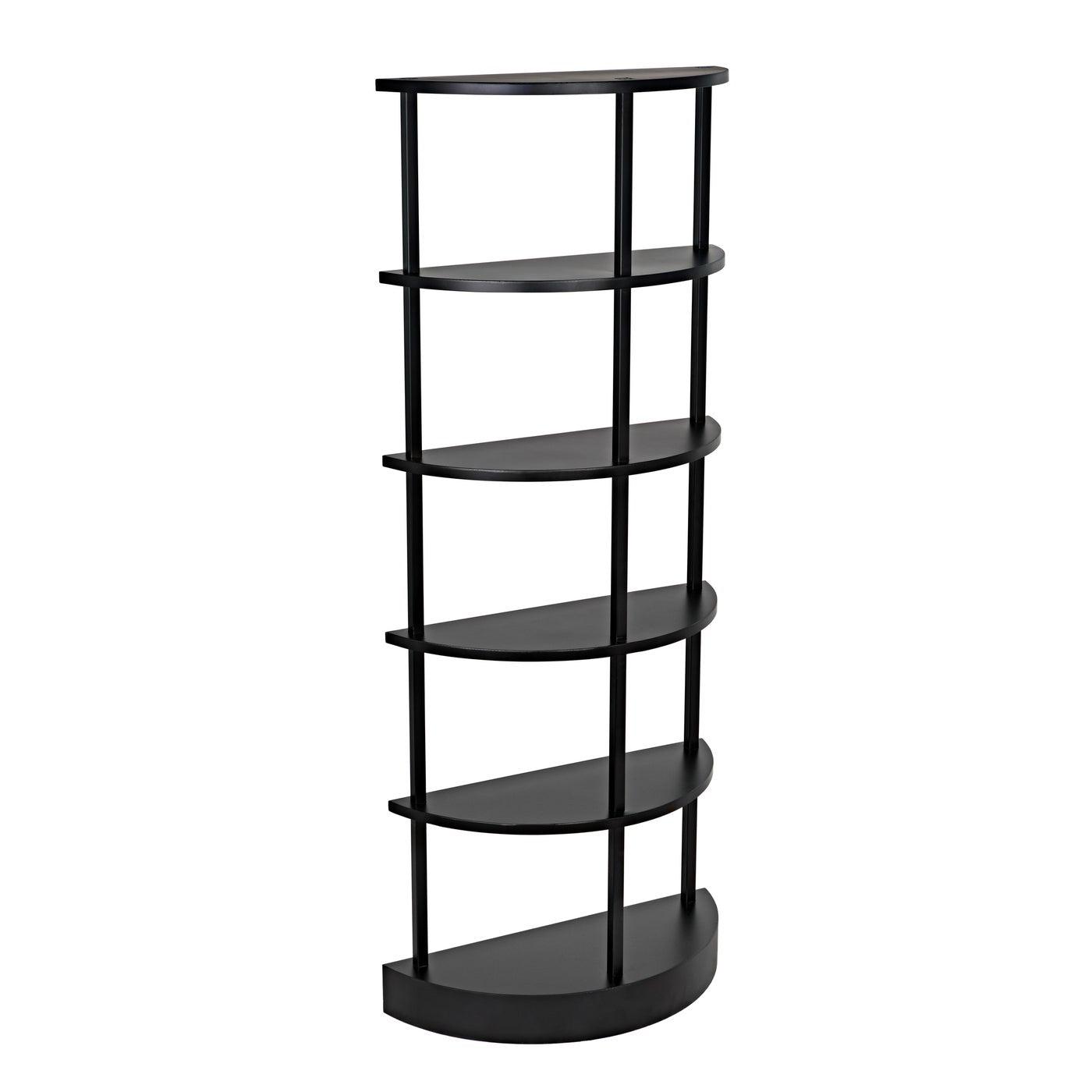 Noir Spago Bookcase, Black Metal-Noir Furniture-Blue Hand Home