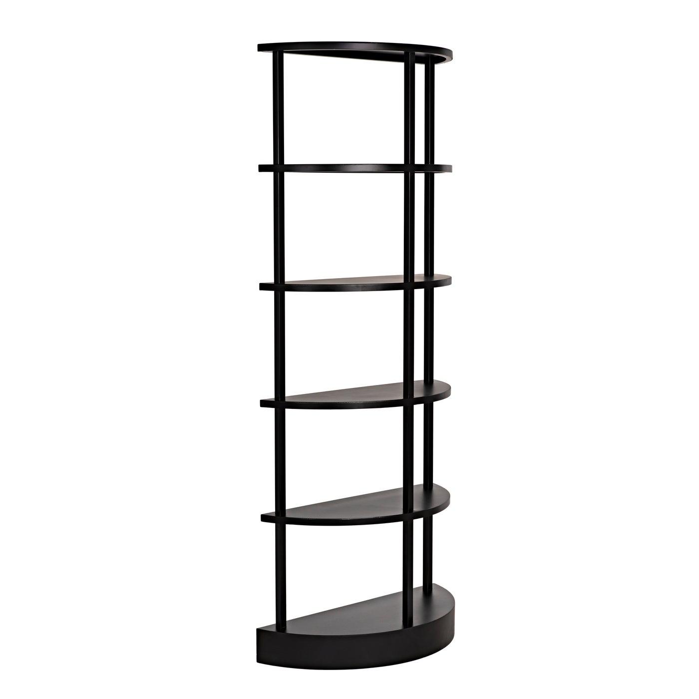 Noir Spago Bookcase, Black Metal-Noir Furniture-Blue Hand Home