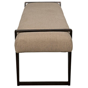 Noir Larkin Bench, Steel with Linen-Noir Furniture-Blue Hand Home