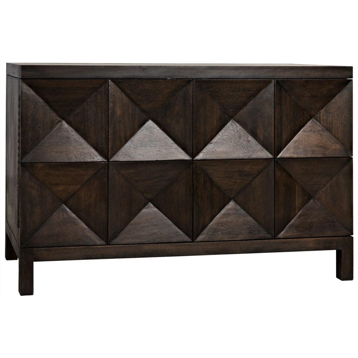 Noir Quadrant 2 Door Sideboard, Ebony Walnut-Noir Furniture-Blue Hand Home