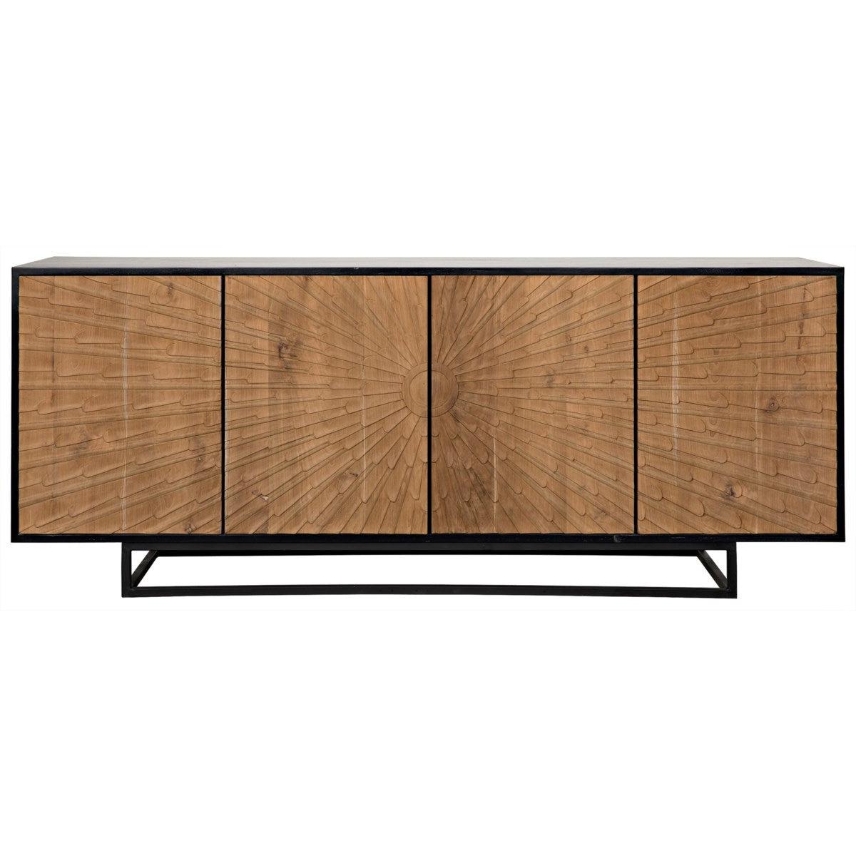 Noir Ra Sideboard, Hand Rubbed Black & Teak-Noir Furniture-Blue Hand Home