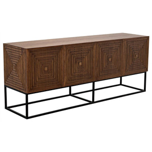 Noir Furniture Lanon Sideboard with Metal Base, Dark Walnut-Noir Furniture-Blue Hand Home