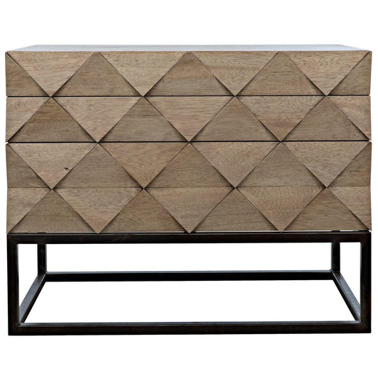 Noir Furniture Draco Sideboard with Metal Stand, Washed Walnut-Noir Furniture-Blue Hand Home