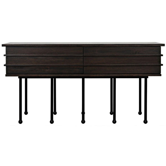 Noir Oliver Console, Ebony Walnut-Noir Furniture-Blue Hand Home