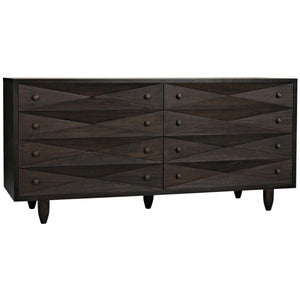 Noir Furniture Diamond Double Chest, Ebony Walnut-Noir Furniture-Blue Hand Home