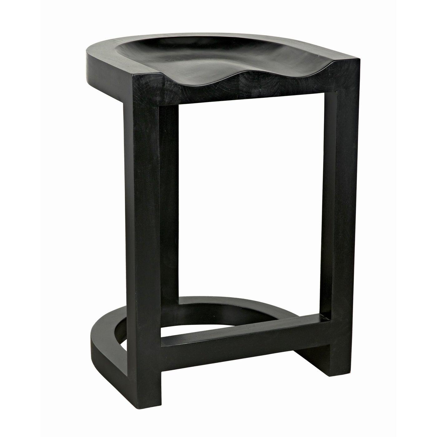 Noir Saddle Counter Stool, Hand Rubbed Black-Noir Furniture-Blue Hand Home