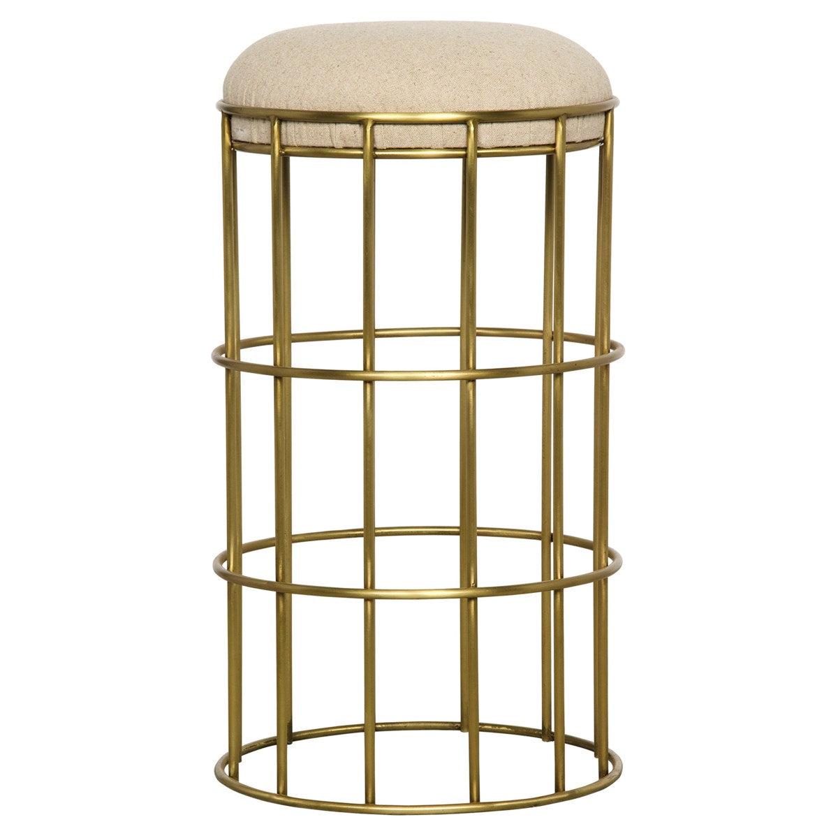 Noir Furniture Ryley Counter Stool, Metal with Brass Finish-Noir Furniture-Blue Hand Home