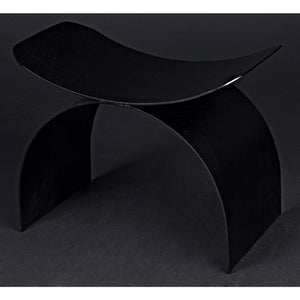 Noir Papillon Stool, Black Steel-Noir Furniture-Blue Hand Home