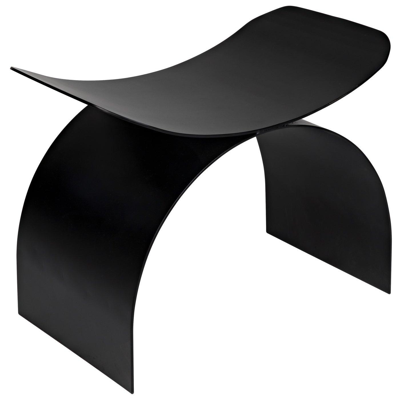 Noir Papillon Stool, Black Steel-Noir Furniture-Blue Hand Home