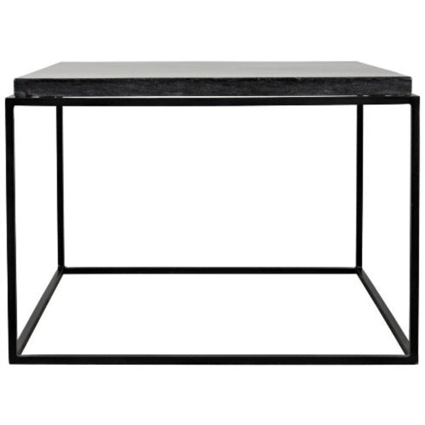 Noir Furniture Lomax Coffee Table, Black Metal Finish with Black Stone-Noir Furniture-Blue Hand Home