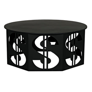 Dollar Coffee Table, Black Steel-Noir Furniture-Blue Hand Home