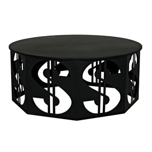 Dollar Coffee Table, Black Steel-Noir Furniture-Blue Hand Home