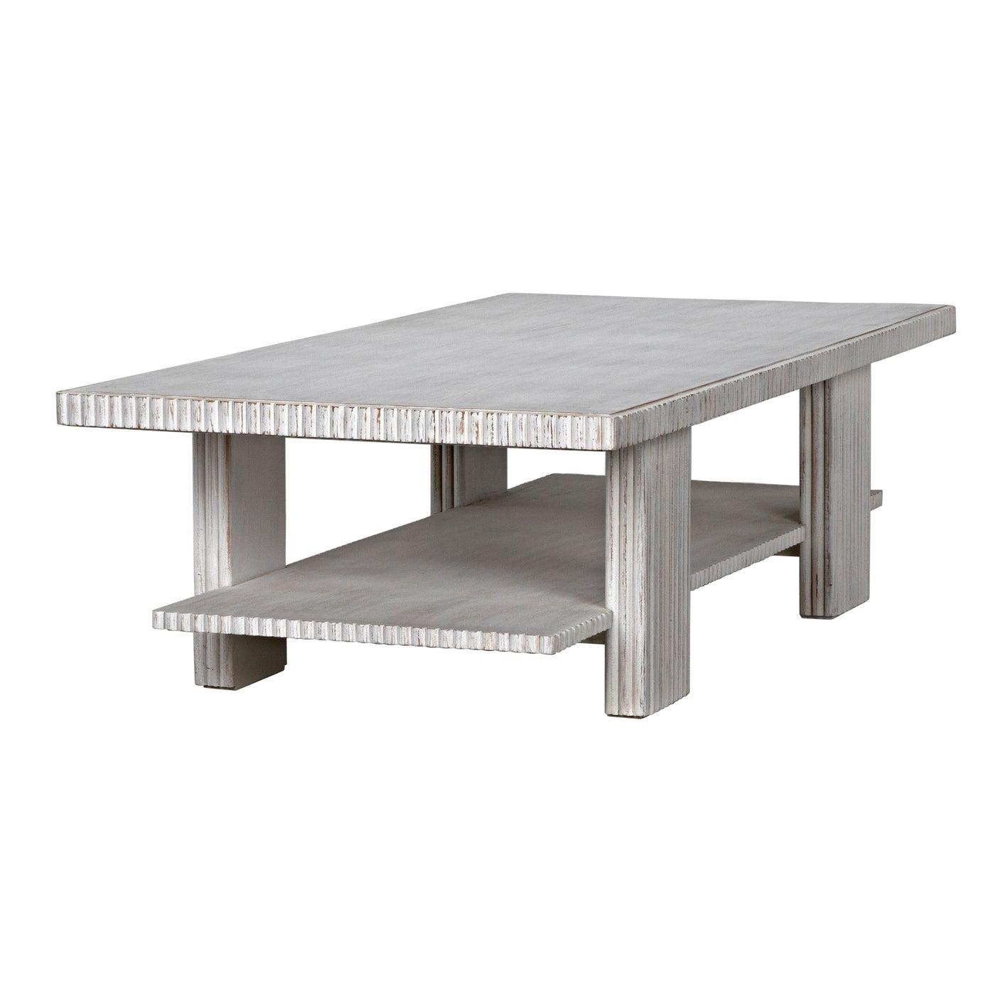 Humphrey Coffee Table, White Wash-Noir Furniture-Blue Hand Home