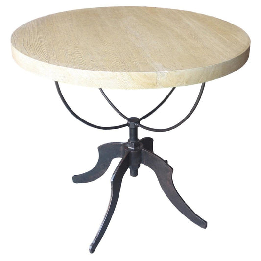 Noir Wine Table w/ Adjustable Metal Base, Vintage Grey-Noir Furniture-Blue Hand Home