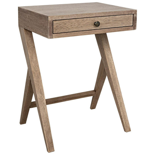 Noir Peter Side Table, Washed Walnut-Noir Furniture-Blue Hand Home