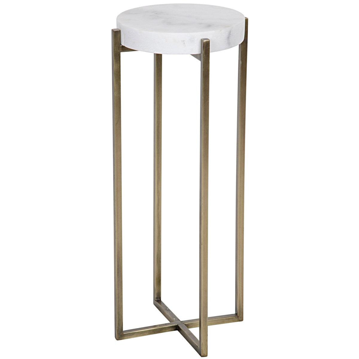 Noir Furniture Soho Side Table, Antique Brass, Metal and Quartz-Noir Furniture-Blue Hand Home