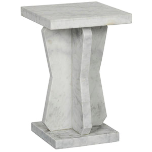 Noir Furniture Vasco Side Table, White Marble-Noir Furniture-Blue Hand Home