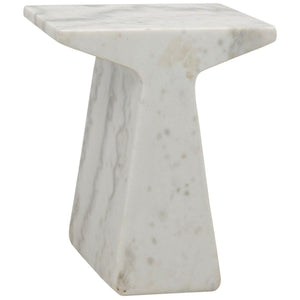 Noir Furniture Finn Side Table, White Stone-Noir Furniture-Blue Hand Home