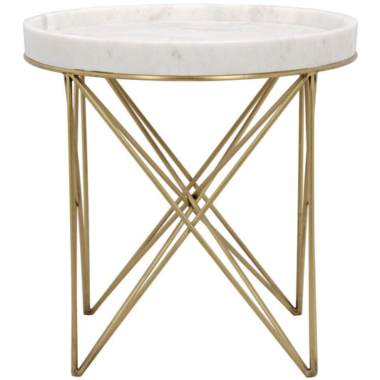 Noir Prisma Side Table, Metal and Quartz-Noir Furniture-Blue Hand Home