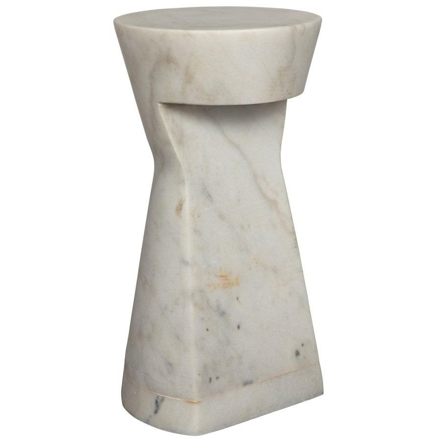 Noir Furniture Omon Side Table, White Stone-Noir Furniture-Blue Hand Home