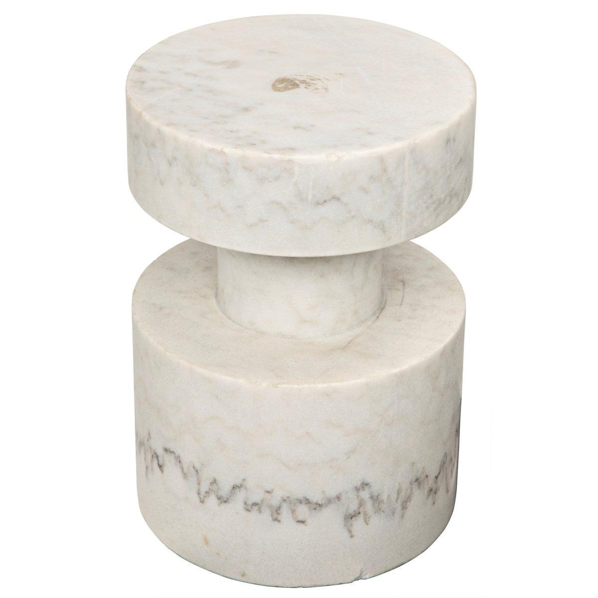 Noir Furniture Mamud Side Table, White Stone-Noir Furniture-Blue Hand Home