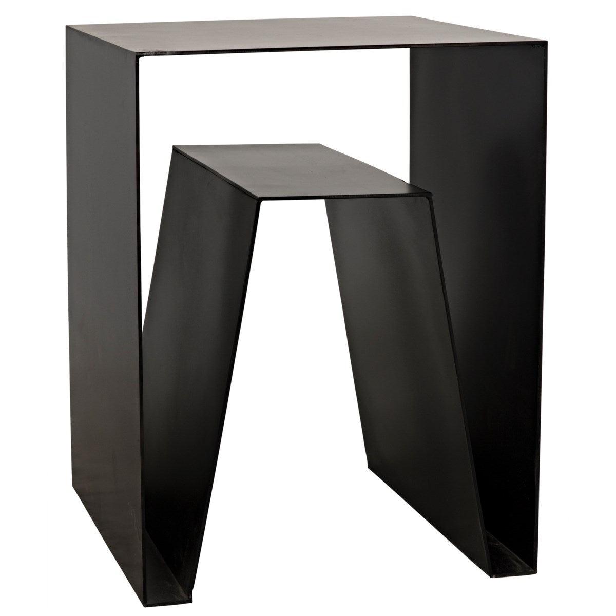 Noir Furniture Quintin Side Table, Black Metal-Noir Furniture-Blue Hand Home